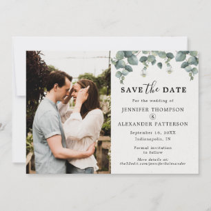 Save The Date Elégant Eucalyptus Photo