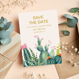 Save The Date Elégant Eucalyptus Vert Succulent Mariage