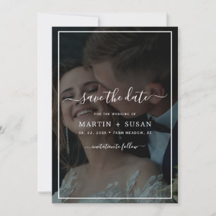 Save The Date Élégant Faux Vellum Effet Superposition Mariage ph