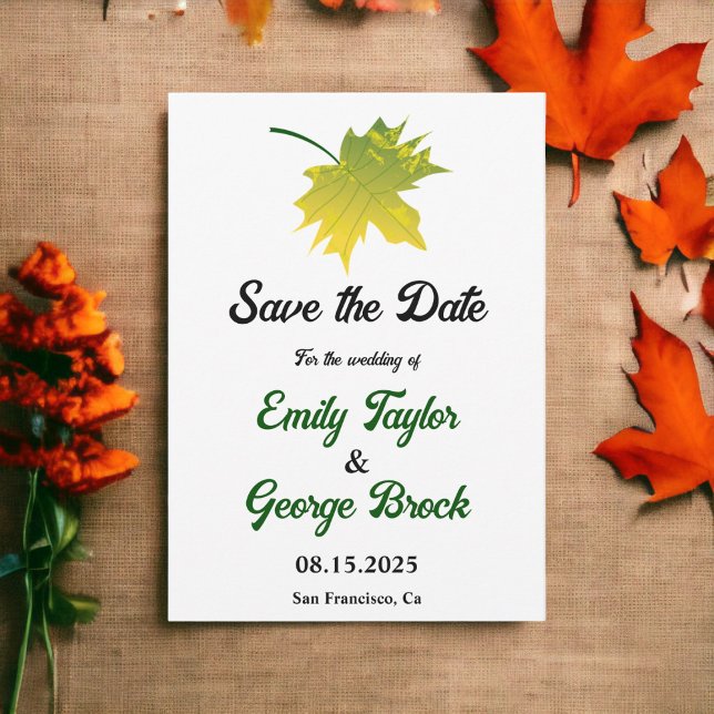 Save The Date Élégant Feuilles Rustiques Automne Floral Mariage (Créateur téléchargé)