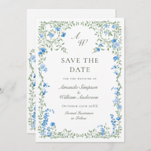 Save The Date Elégant Fleur sauvage d'aquarelle Meadow