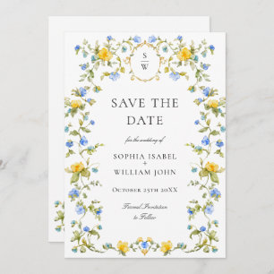 Save The Date Elégant Fleur sauvage d'aquarelle Meadow