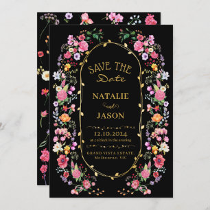 Save The Date Elégant Fleur sauvage Meadow Printemps Jardin Mari