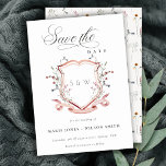 Save The Date Élégant Fleur sauvage rose Monogramme Aquarelle Cr<br><div class="desc">Collection d'aquarelle Pastel Fleur sauvage - c'est une élégante aquarelle Illustration de fleurs sauvages délicats d'aquarelle rose-blush avec une touche minimaliste moderne. Idéal pour vos mariages et fêtes florales modernes. Il est très facile de customiser, avec vos données personnelles. Si vous avez besoin d'un autre produit correspondant ou de la...</div>