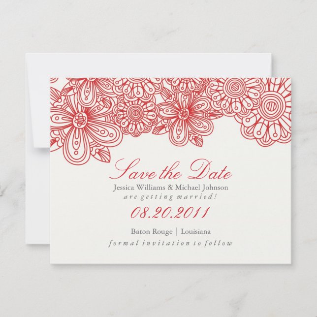 Save The Date Élégant floral Enregistrer la date (Devant)