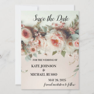 Save The Date Elegant Floral Wedding 