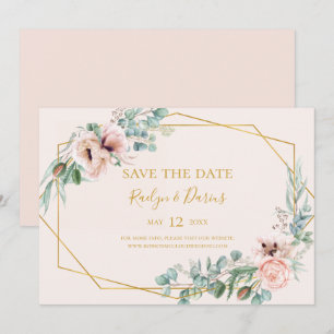 Save The Date Élégant flou   Pastel Horizontal