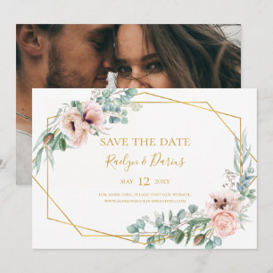 Save The Date Élégant flou   Photo Horizontale Enregistrer Le D
