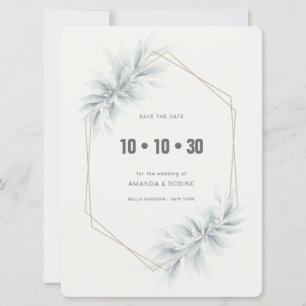 Save The Date Élégant Foliage Moderne