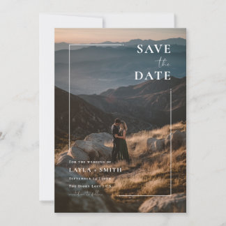 Save The Date Elegant Full Bleed Photo Modern Wedding