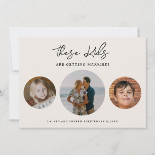 Save The Date Elegant Funny Unique Mariage Photo Enfance