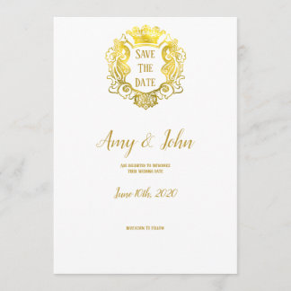 Save The Date Elégant Gold Royal Crest Mariage Enregistrer La Da