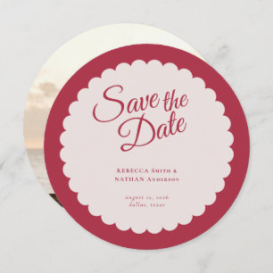 Save The Date Élégant Gras Script Rose Mariage de la Saint-Jacqu