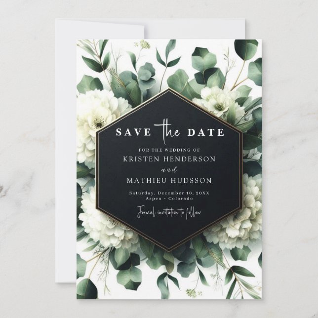 Save The Date Élégant jeu Eucalyptus Mariage numérique (Devant)