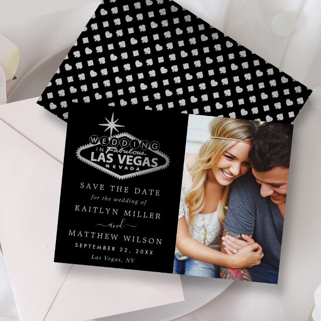 Save The Date Elégant Las Vegas Destination Mariage Photo (Créateur téléchargé)