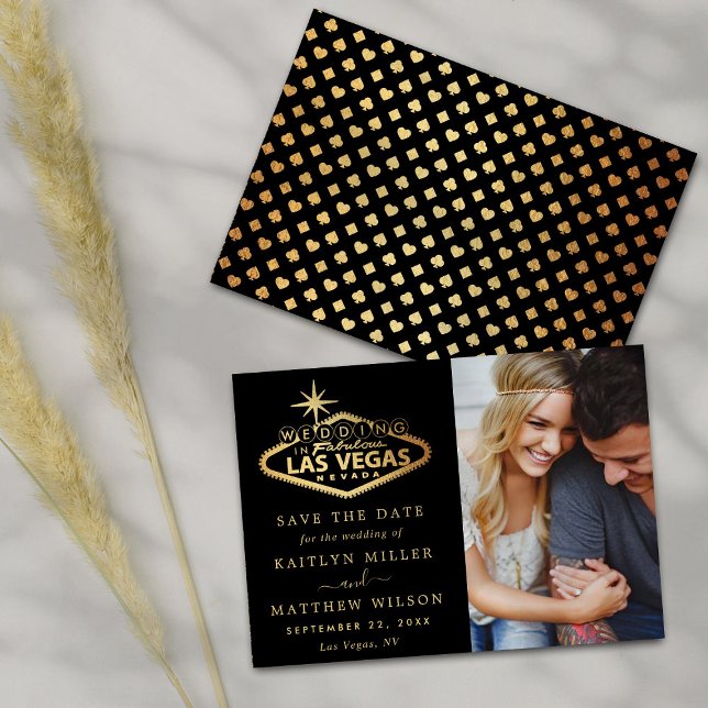 Save The Date Elégant Las Vegas Destination Mariage Photo (Créateur téléchargé)