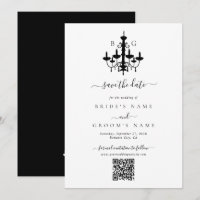 Élégant lustre noir blanc Mariage