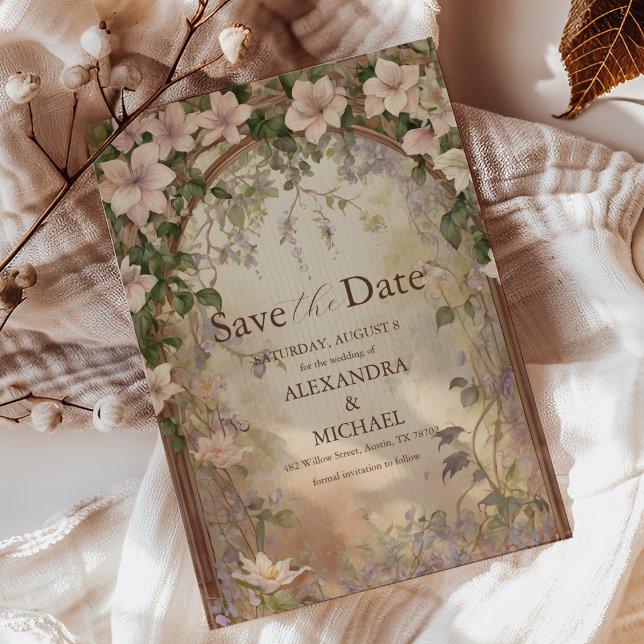 Save The Date Élégant Mariage Art Nouveau (Créateur téléchargé)