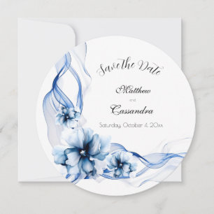 Save The Date Elégant Mariage bleu bleu marine