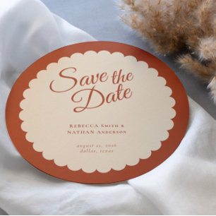 Save The Date Élégant Mariage de à bascule en terre cuite