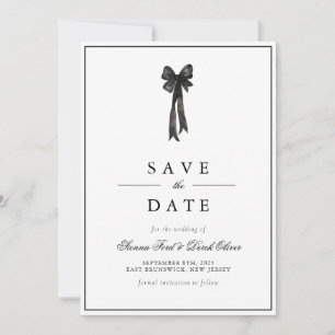Save The Date Élégant Mariage de béquille à ruban