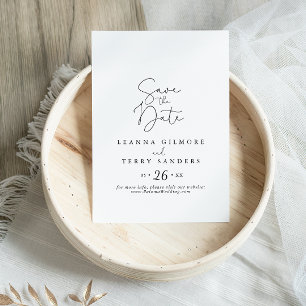 Save The Date Élégant Mariage de calligraphie simple