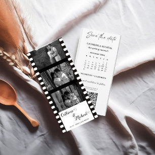 Save The Date Élégant Mariage de cinéma Photo cadre de bande de 