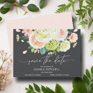 Save The Date Élégant Mariage de fleurs d'aquarelle