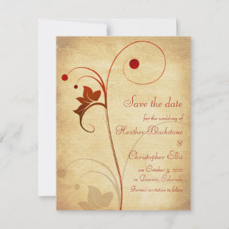 Save The Date Elégant mariage de la vigne de Berries Enregistrer