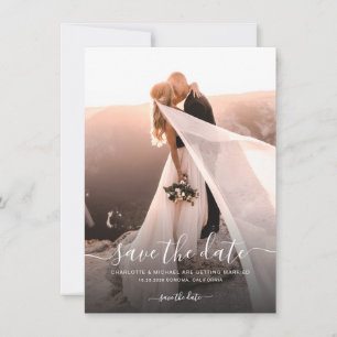 Save The Date Élégant Mariage de photos de script