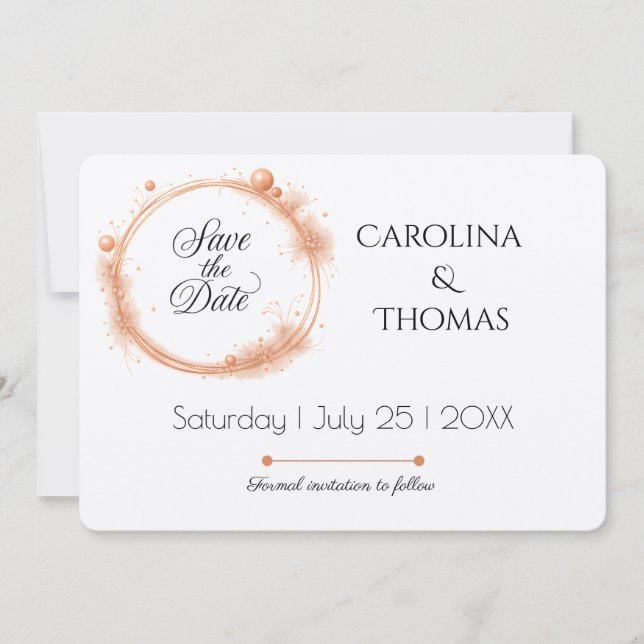 Save The Date Élégant Mariage de pointes d'éclaboussure de scrip (Devant)