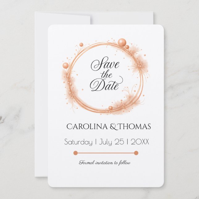 Save The Date Élégant Mariage de pointes d'éclaboussure de scrip (Devant)