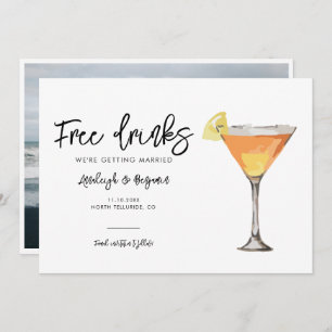 Save The Date Élégant Mariage de script photo