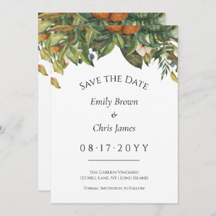 Save The Date Élégant Mariage de verdure des agrumes botaniques