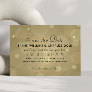 Save The Date Élégant Mariage d'or Champagne