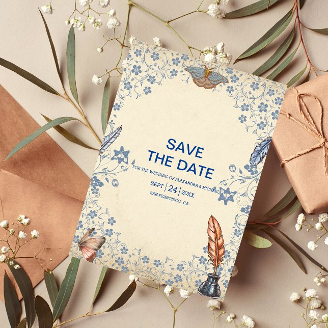 Save The Date Élégant Mariage floral (Créateur téléchargé)