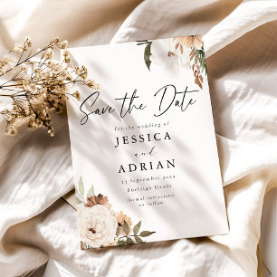 Save The Date Élégant Mariage Floral Boho
