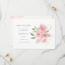 Élégant mariage floral doré aquarelle rose rose