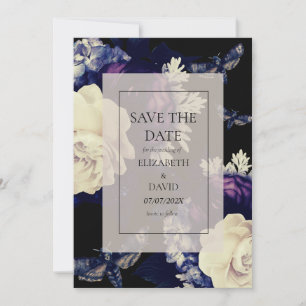 Save The Date Élégant Mariage floral gothique foncé