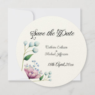 Save The Date Élégant Mariage Floral Soft Botanical Romance