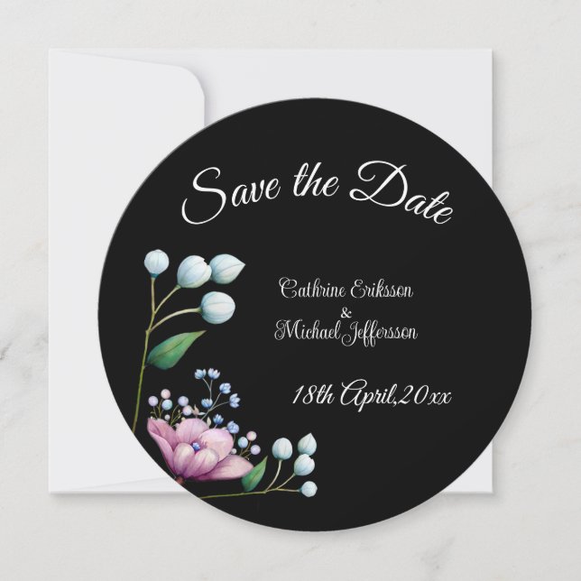 Save The Date Élégant Mariage Floral Soft Botanical Romance (Devant)