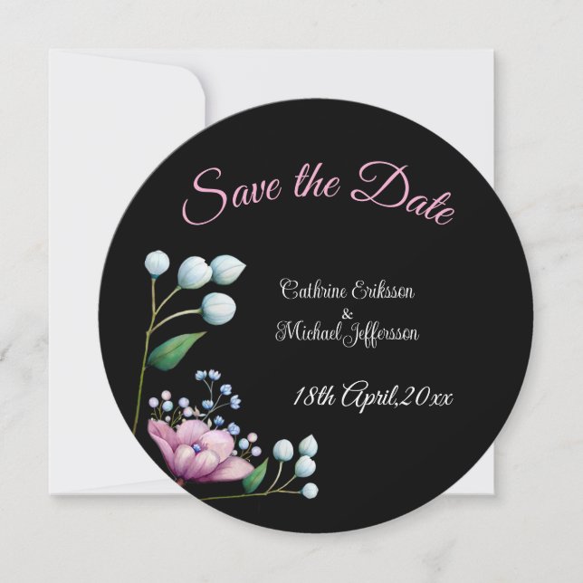 Save The Date Élégant Mariage Floral Soft Botanical Romance (Devant)