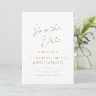 Save The Date Élégant Mariage Gold Classic