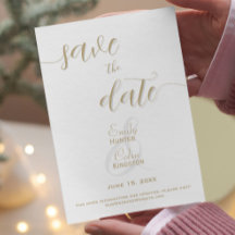 Élégant mariage Gold Enregistrer la date