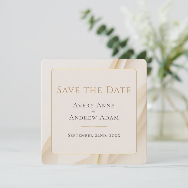 Save The Date Élégant Mariage Moderne Abstrait Enregistrer La Da (Debout devant)