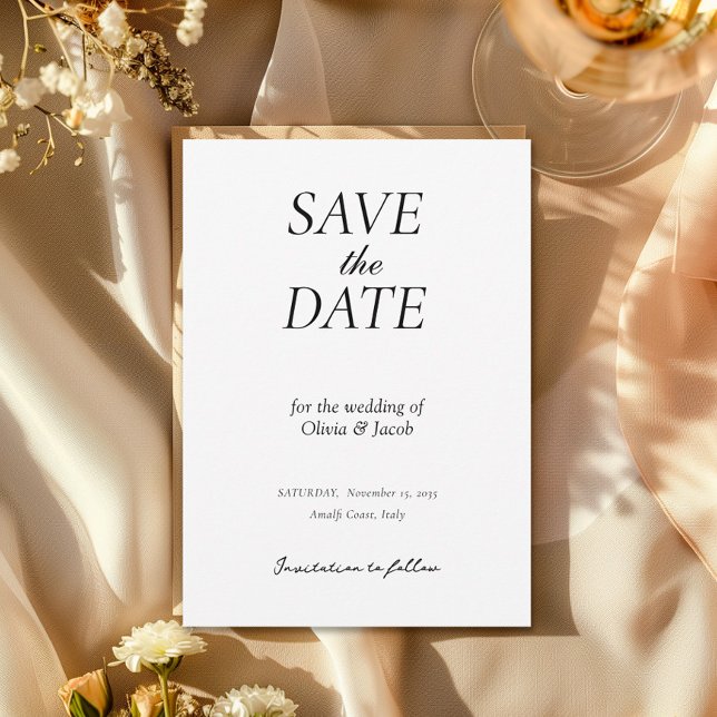 Save The Date Élégant Mariage Moderne Enregistrer La Date (Créateur téléchargé)