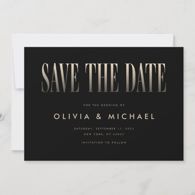 Save The Date Élégant mariage moderne Enregistrer la date (Devant)