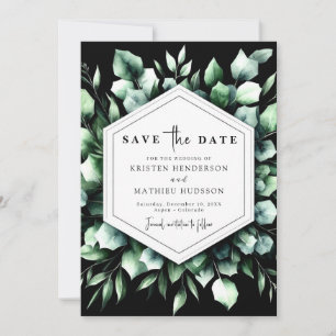 Save The Date Élégant Mariage numérique Eucalyptus verdure