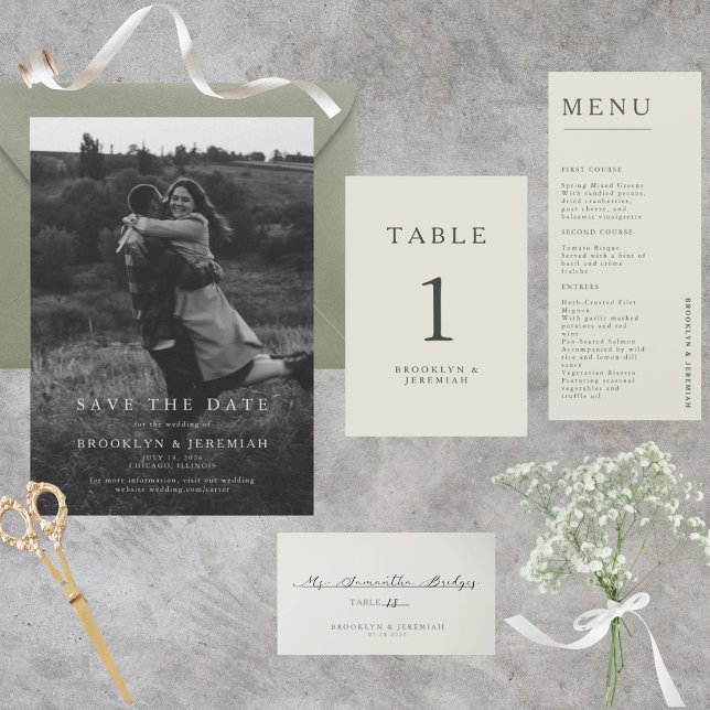 Save The Date Élégant mariage photo Enregistrer la date (Créateur téléchargé)