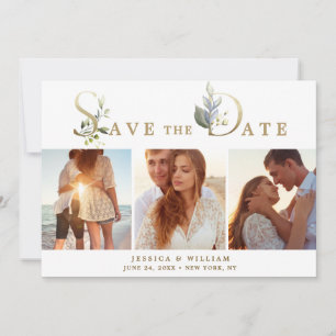 Save The Date Elégant Mariage PHOTO Eucalyptus 3